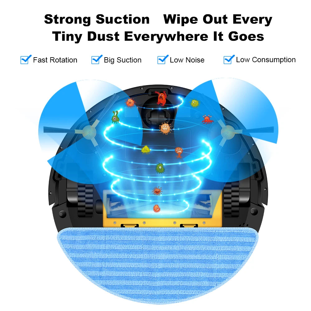 /LILIN C30B Robot Vacuum Cleaner AI Map Navigation,Memory,Smart Partition,Wifi App,6000Pa Suction,Electric Water Tank
